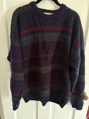 Vintage 90’s Marc Anthony Wool/Acrylic Oversized Navy Sweater Made in Italy